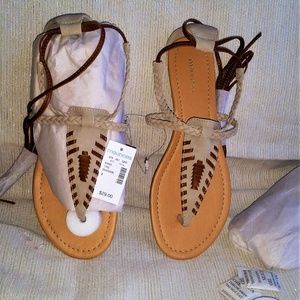 Ara sandal with braided straps and ankle tie